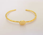 Matte Gold Hammered Bracelet Blanks Settings Cuff Blanks Resin Blank İnlay Blank Adjustable Bracelet Gold Plated Bracelet (14mm) G23093