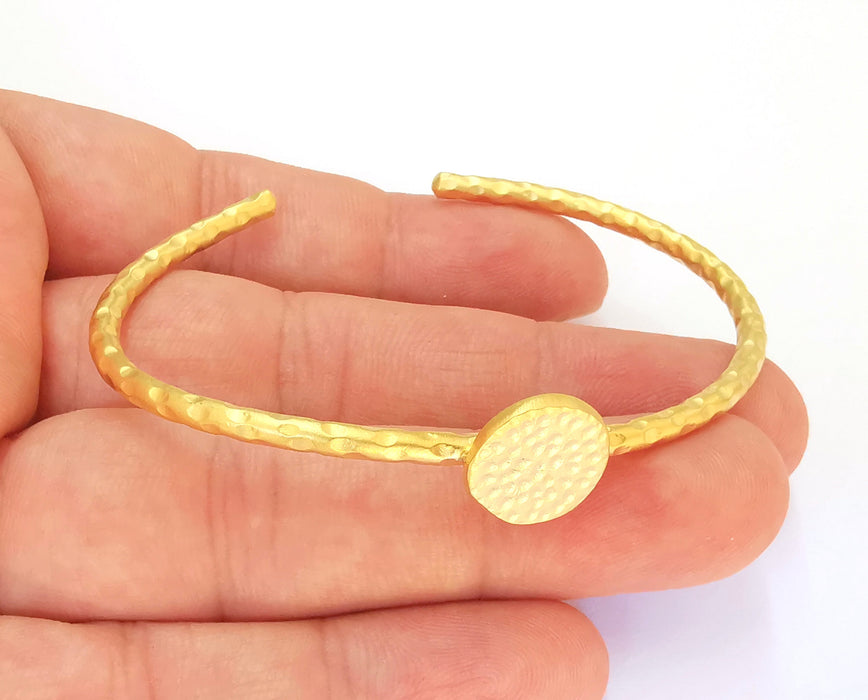 Matte Gold Hammered Bracelet Blanks Settings Cuff Blanks Resin Blank İnlay Blank Adjustable Bracelet Gold Plated Bracelet (14mm) G23093