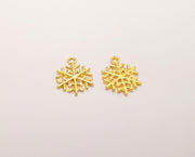 4 Snow flake charms Gold plated charms (19x15mm)  G23535