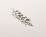 2 Leaves,  branch charms Antique silver plated charms (67x20mm) G23536