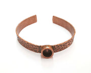 Bracelet blank resin Cuff dry flower inlay blank Cuff bezel Glass cabochon base Textured adjustable antique copper (10x8mm ) G23550