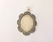 Pendant blank bezel Resin bezel Mosaic mountings Antique silver plated pendant (54x35mm)( 34x24 mm Bezel Inner Size)  G23552