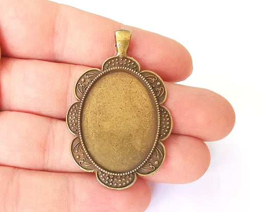 Pendant blank bezel Resin bezel Mosaic mountings Antique bronze plated pendant (54x35mm)( 34x24 mm Bezel Inner Size)  G23555