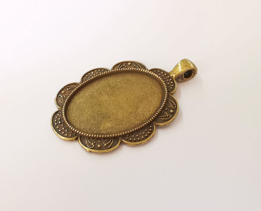 Pendant blank bezel Resin bezel Mosaic mountings Antique bronze plated pendant (54x35mm)( 34x24 mm Bezel Inner Size)  G23555