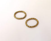 4 Hammered oval findings Antique bronze plated findings (27x20mm)  G23558