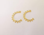 2 Gold Charms 24k Shiny Gold Charms (32mm)  G23561