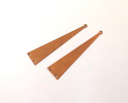 4 Triangle Connector Charms Antique Copper Plated Brass Charms (60x13mm) G23572