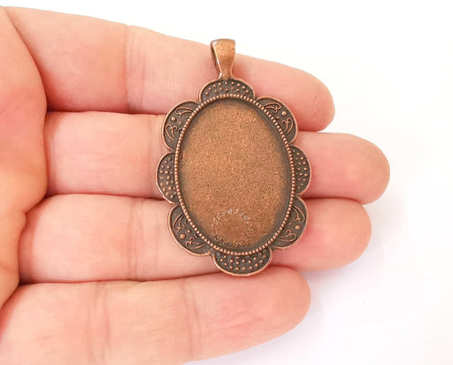 2 Leaves frame pendant blank Antique copper plated pendant (54x35mm) (34x25mm Blank Size)  G23576
