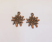 6 Lotus Charms Flower Charms Antique Copper Plated Charms (21x17mm)  G23117