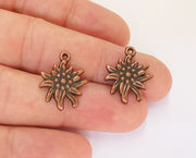 6 Lotus Charms Flower Charms Antique Copper Plated Charms (21x17mm)  G23117