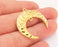 2 Crescent Charms Connector 24K Shiny Gold Plated Charms (32mm)  G23126