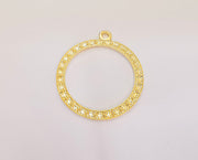 2 Gold Charms 24k Shiny Gold Plated Charms (37x32mm)  G23127