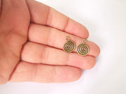 10 Spiral double sided charms Antique bronze plated charms (17x12mm)  G23595