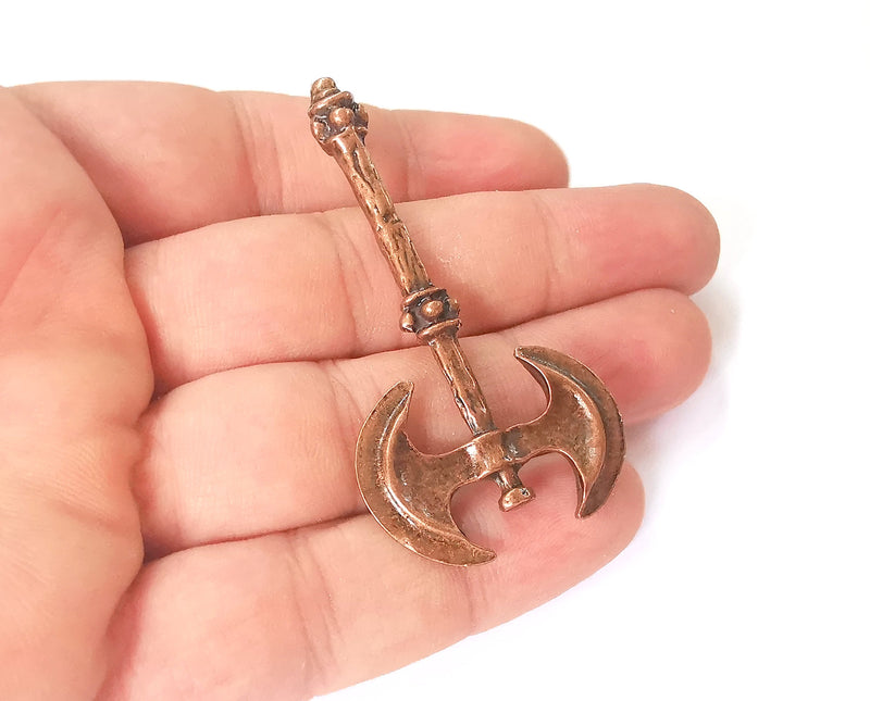 Axe pendant Antique copper plated pendant (66x33mm)  G23597