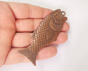 Fish pendant Antique copper plated pendant (94x34mm)  G23601