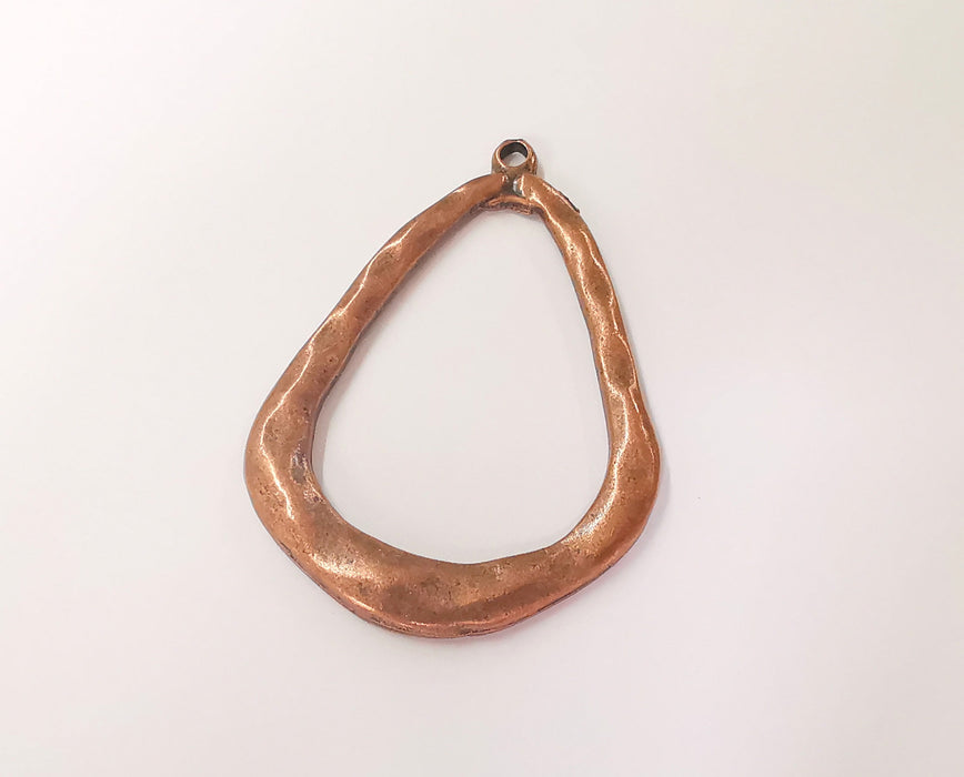 Oval hammered Antique copper pendant Antique copper plated pendant (63x42mm )  G23602