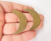 2 Crescent charm Antique bronze plated brass charm (47x14 mm) G23605