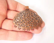 Cambered antique copper pendant connector Antique copper plated pendant necklace connector (56x54mm) G23606