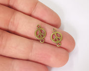 20 Peace charms connector Antique bronze plated charms (15x9mm)  G23610