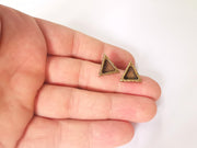 Earring blank backs base setting Hammered resin blank Cabochon base inlay mounting Antique bronze plated (8mm) 1pair G23612