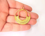 2 Gold charms Shiny gold Plated charms (44x39mm)  G23617