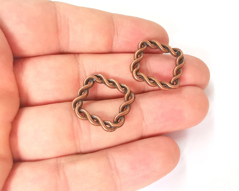 8 Square Connector Antique copper plated connector (20x20mm) G23619