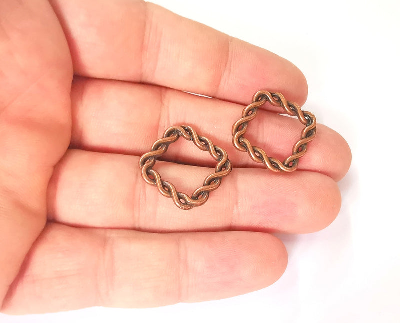 8 Square Connector Antique copper plated connector (20x20mm) G23619