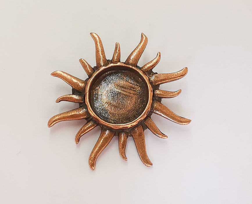 Sun Brooch Holders Pin Brooch Blanks Brooch Bezel Antique Copper Plated Brooch Pin Findings  (16mm Bezel size)  G24054