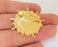 Sun Brooch Holders Pin Brooch Blanks Brooch Bezel Shiny Gold Plated Brooch Pin Findings  (16mm Bezel size)  G23144