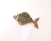 Fish pendant Antique bronze plated pendant (55x32mm)  G23630