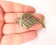 Fish pendant Antique bronze plated pendant (55x32mm)  G23630