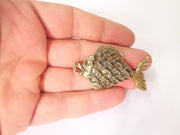 Fish pendant Antique bronze plated pendant (55x32mm)  G23630