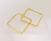 2 Rectangle Charms 24k Shiny Gold Plated Charms (38mm)  G23146