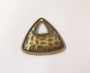 2 Hammered triangle charms Antique bronze plated charms (44x42mm) G23634