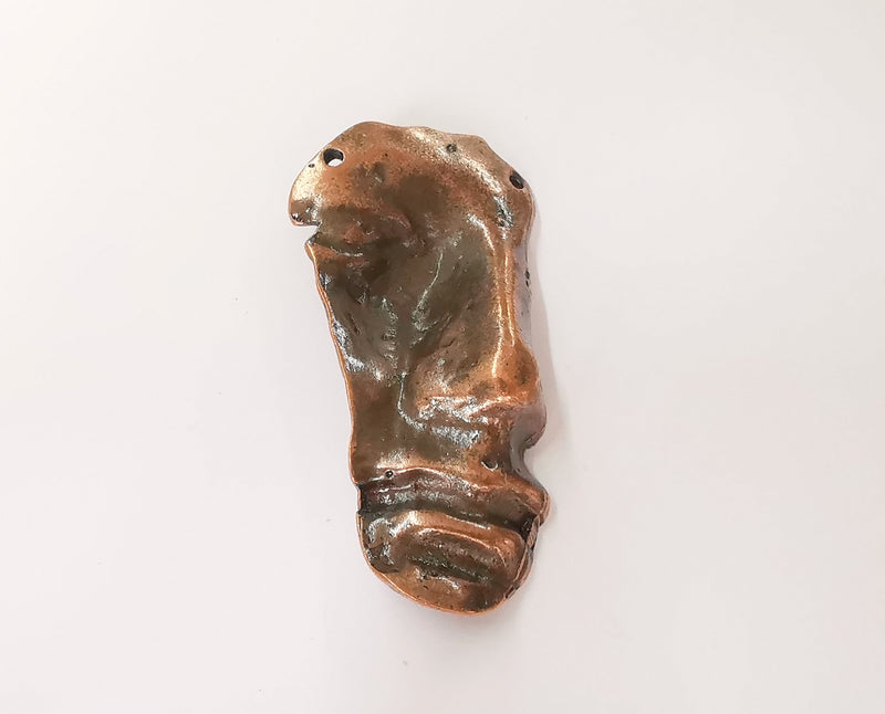 Face pendant middle connector Antique copper plated pendant (82x42mm)  G23636