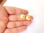 Earring posts Findings Gold plated brass earring setting (16mm) G23637