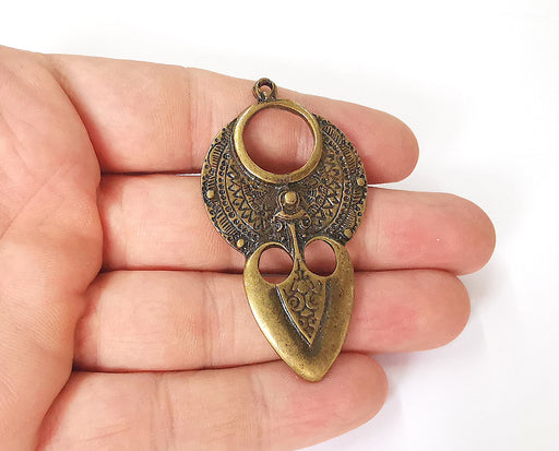 2 Antique bronze charms Antique bronze plated charms (61x33mm) G23638