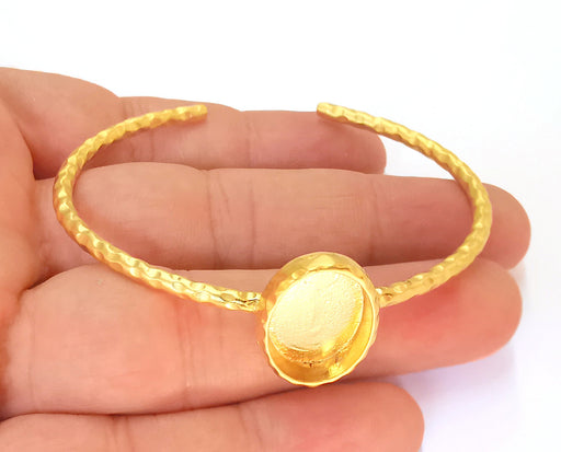 Matte Gold Hammered Bracelet Blanks Settings Cuff Blanks Resin Blank İnlay Blank Adjustable Bracelet Gold Plated Bracelet (18x13mm) G23151