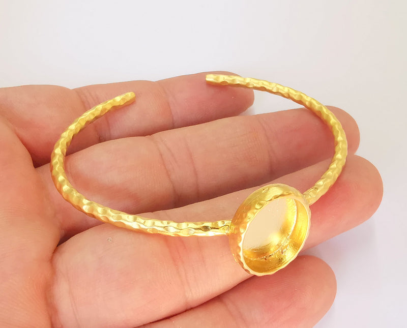Matte Gold Hammered Bracelet Blanks Settings Cuff Blanks Resin Blank İnlay Blank Adjustable Bracelet Gold Plated Bracelet (18x13mm) G23151