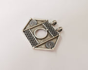 Antique silver pendant Antique silver plated pendant (63x51mm)  G23662