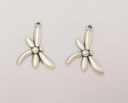 4 Dragonfly Charms Antique Silver Plated Charms (31x20mm)  G23161