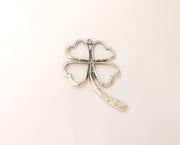Clover pendant Antique silver plated pendant (67x45mm)  G23681