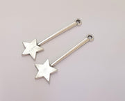 5 Star Wand Charms Antique Silver Plated Charms (47x15mm) G23187