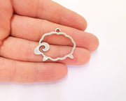 4 Sheep Charms Antique Silver Plated Charms (35x27mm)  G23201