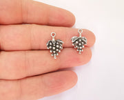 10 Bunch of Grapes Charms Double Sided Fruit Charms Antique Copper Plated Charms (20x12mm) G23207