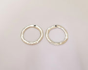4 Silver Circle Charms Antique Silver Plated Charms (34 mm)  G23213