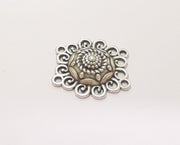 4 Silver Connector Charms Antique Silver Plated Charms (28x26mm)  G23215