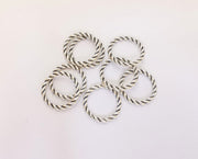 10 Silver Circle Charms Antique Silver Plated Charms (15mm)  G23219