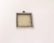 2 Pendant blank bezel Resin bezel Mosaic mountings Antique silver plated pendant (35x30mm)( 25 mm Bezel Inner Size)  G23692