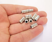 10 Silver Tube Beads Antique Silver Plated Beads (12x6mm)  G23230